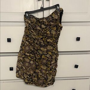 Zara Black and Yellow Floral Mini Dress